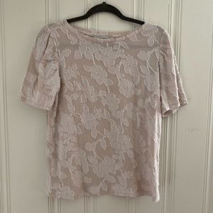 LOFT Short Sleeve Pink Shirt